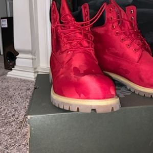 Timberland red valentines boot